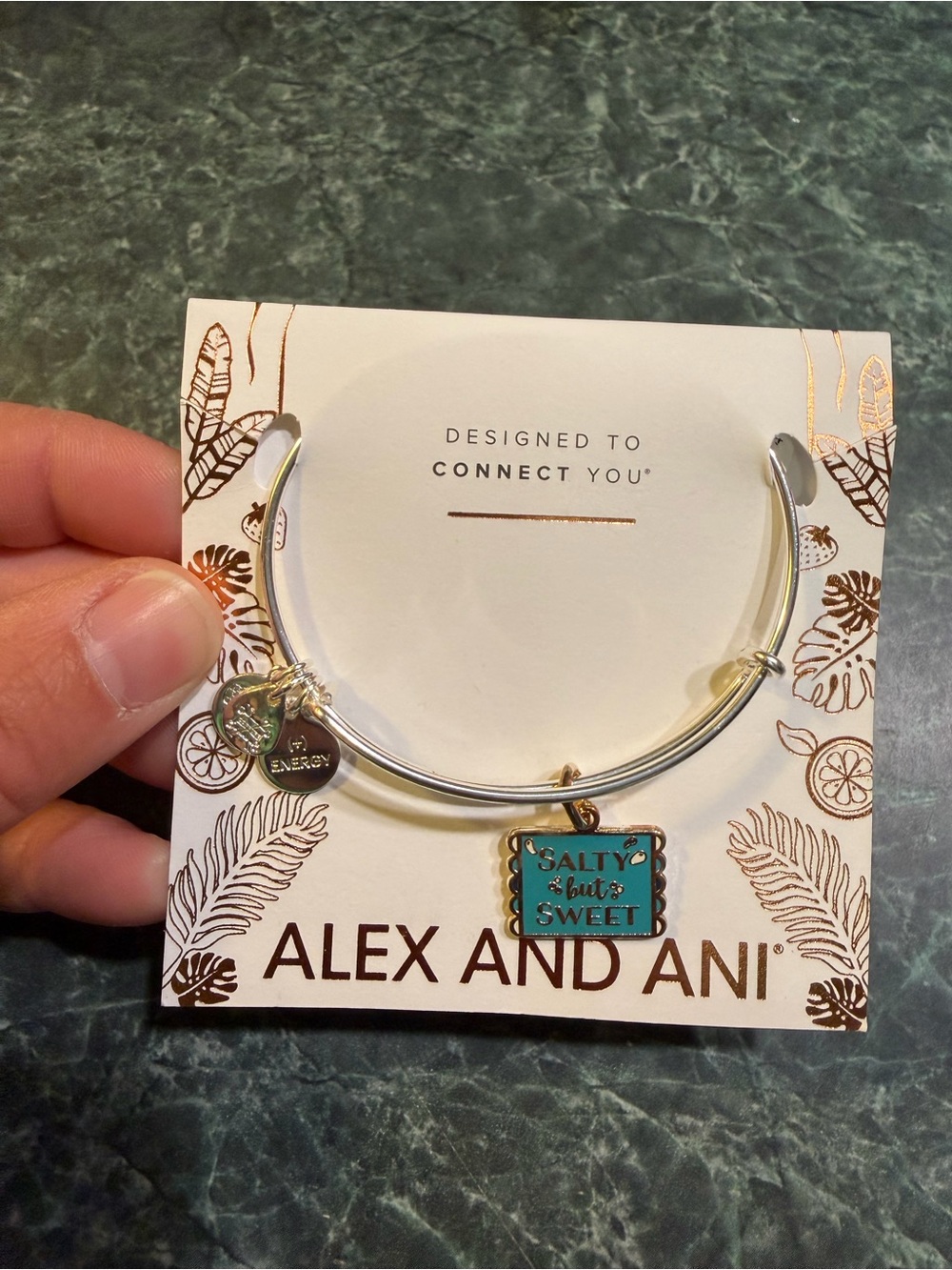 NWT Alex and Ani “Salty but Sweet” charm bangle bracelet